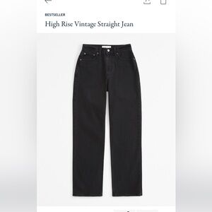 NWT Women’s Black Abercrombie High Rise Vintage Straight Jeans